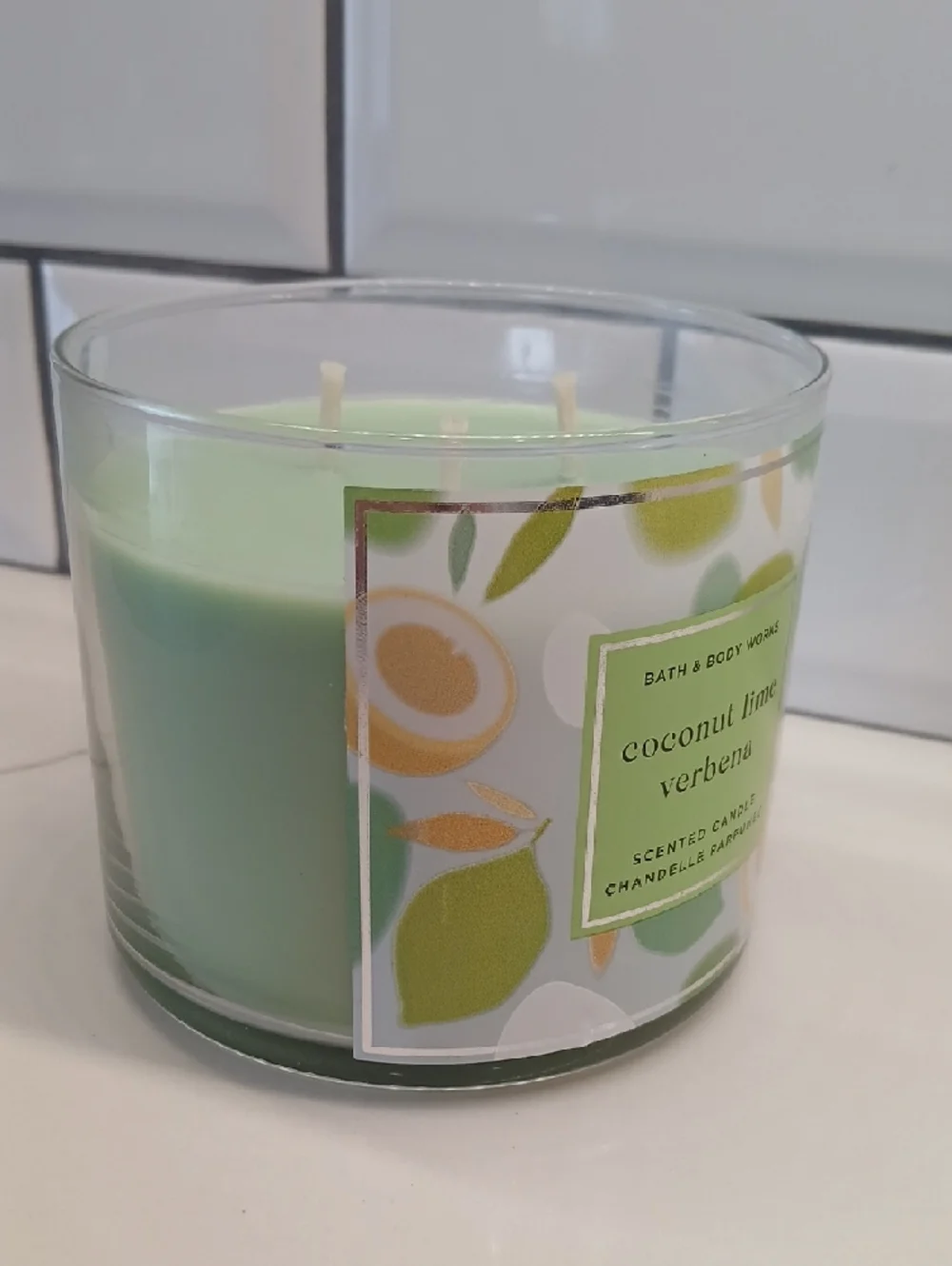 🥥🍋🟩Bath & Body Works Coconut Lime Verbena 3-Wick Candle - Picture 7 of 8